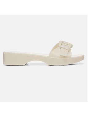Veronica Beard Davina Jelly Buckle Resort Sandals In White Cream size 7